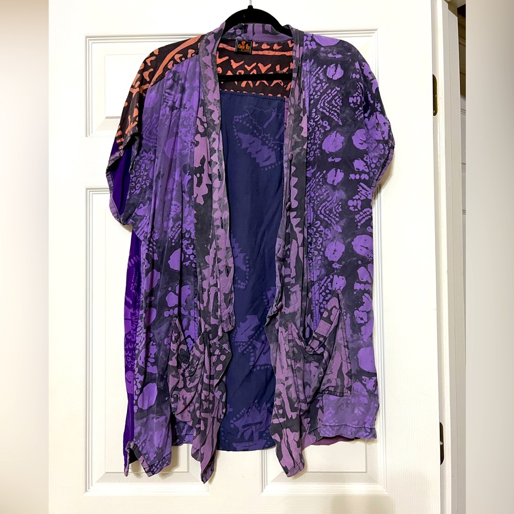 Gae”lle by Kusnadi purple short sleeve kimono one size medium large woman’s